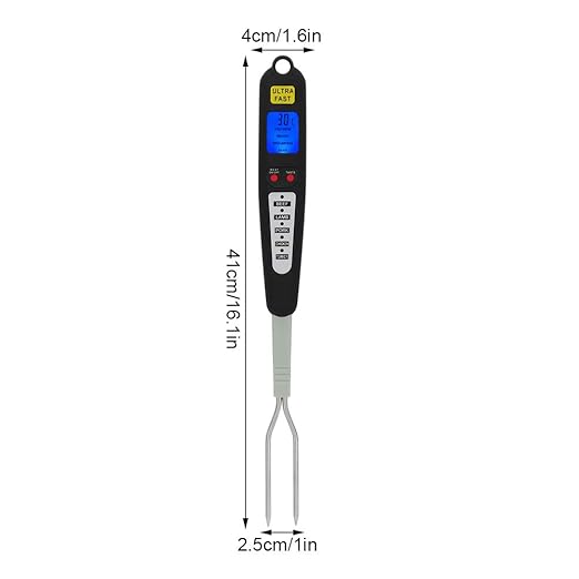 Jerlifkyer Digital Meat Thermometer Fork,Instant Read Temperature with LED Screen and Ready alarmfood Probe Gadget for Grilling, Barbecuing and Cooking