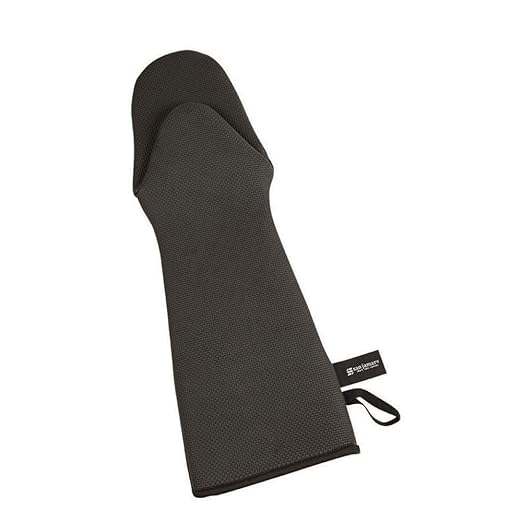 San Jamar UPM15BK Textured Neoprene Ultigrips Puppet Temperature Protection Oven Mitt with WebGuard, 15" Length, Black