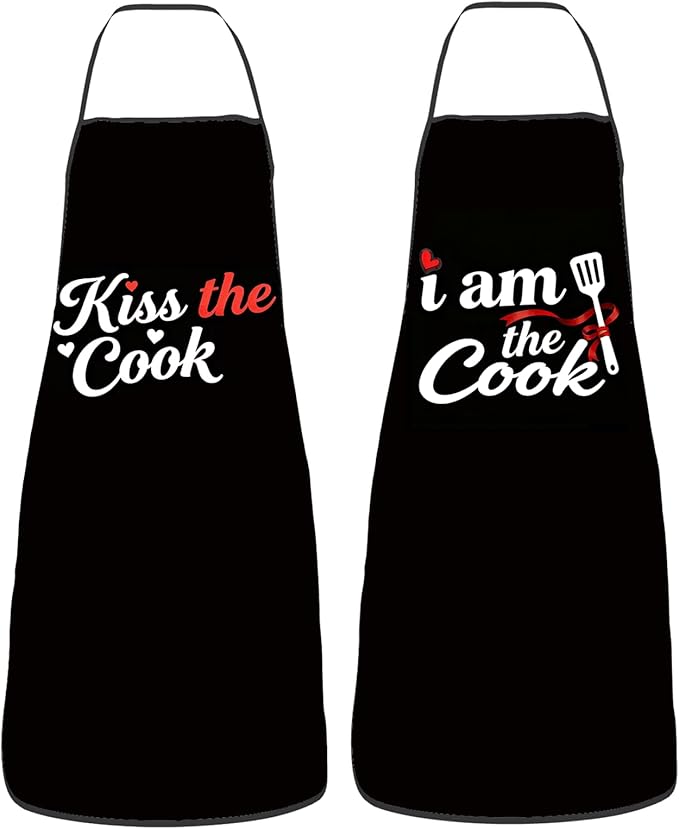 Women Mens Aprons for Cooking,Couple Gifts for Anniversary Valentine's Day, Wedding Gifts for Couples,Funny Kitchen Matching Apron for Bridal Shower,Fathers Day, Birthday, His Hers Engagement Gift