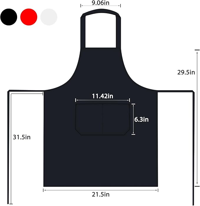 3 Pack Kitchen Cooking Aprons with 2 pockets, Aprons for Women/Man/Chef with Pockets,Aprons Kitchen Craftsmanship