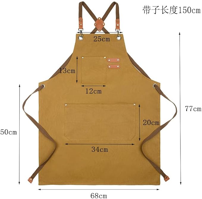 Kitchen Chef Aprons for Women and Men with 3 Pockets for Cooking BBQ Bib Work