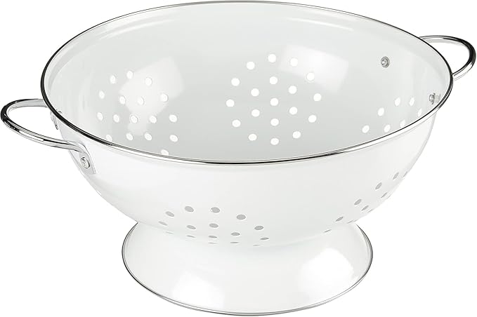 Calypso Basics by Reston Lloyd Powder Coated Enameled Colander, 3 Quart, White,80300