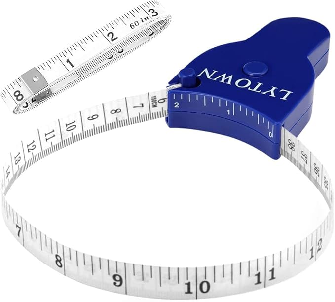 2PCS Body Measure Tape 60inch (150cm), Automatic Telescopic Tape Measure for Body Measurement & Weight Loss, Accurate Tape Measure for Tailor, Sewing, Fitness, Handcrafts, Clothes