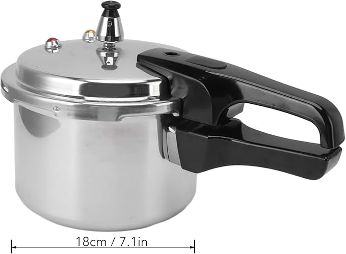 Small Pressure Cooker, Mini Aluminum Alloy Pressure Cooker with Magnetic bottom, Safety and Durable Compact Pressure Canner compatible for induction cookers and gas stoves (3L)