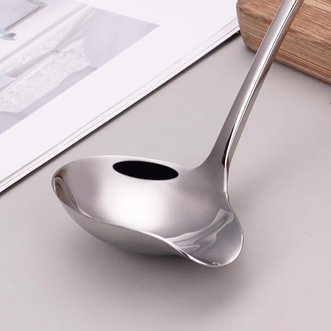 1-Piece Sauce Ladle and 1-Piece Gravy Ladle, 18/10 Stainless Steel, Dishwasher Safe(Silver)