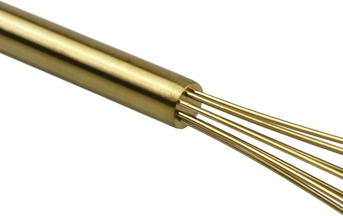 FLYINGSEA Whisks,Mini Whisk,Stainless Steel Whisk,Wisk,Whisks for cooking,Cooking and Kitchen Gadget.(10.5 inches Golden)