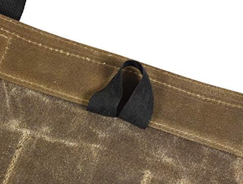 One Size Fits Utility Apron | Adjustable Cross-Back Straps | Multi-Use Shop Apron With Tool Pockets By Aaron Leather Goods (Green, Canvas Leather)