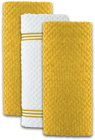 Infinitee Xclusives Premium Kitchen Towels - [Pack of 24] 100% Cotton Kitchen Hand Towels (15 x 25 Inches) - Dish Towels for Kitchen |Radiant Yellow|