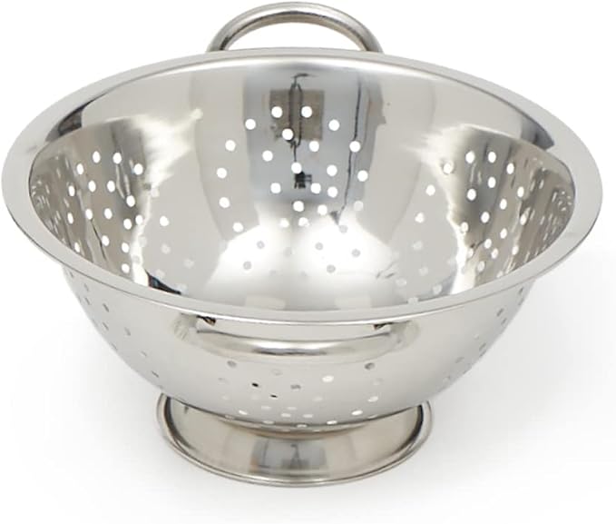 Home Basics Deep Colander Stainless Steel 3 Quart#44;