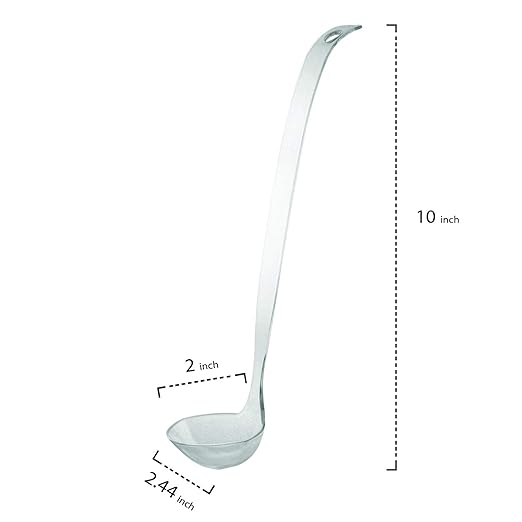 Party Essentials N024821 Plastic Hangable Ladle with Label, 2-Ounce Capacity, Clear (Case of 48)
