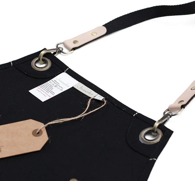 Jeanerlor Work Apron Durable Tool Aprons for Women and Men Cross-Back Straps