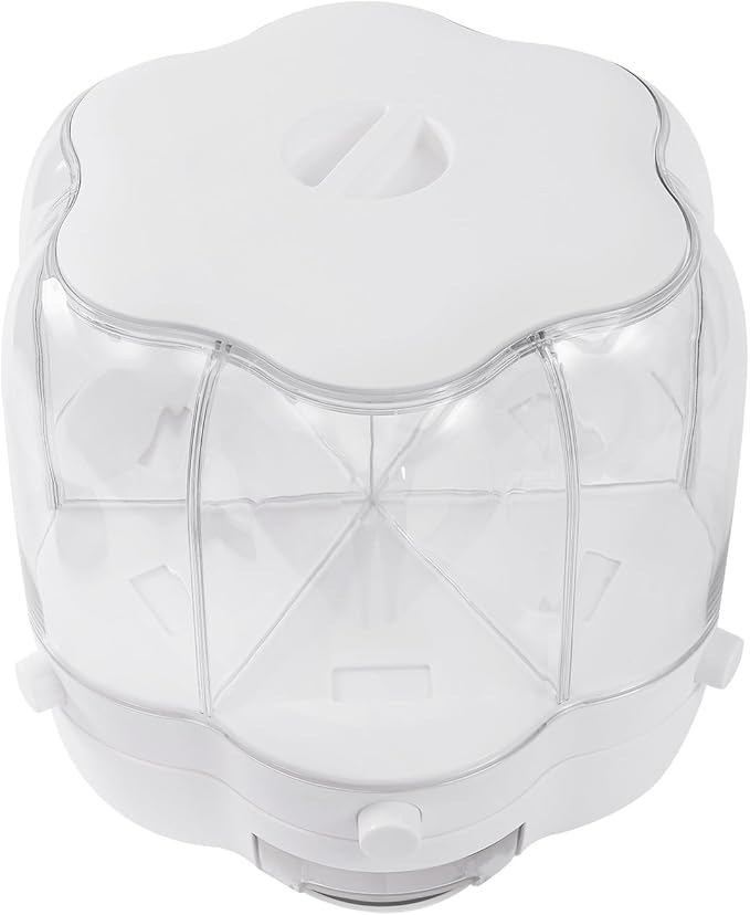 360° Rotating Grain Dispenser with 6 Grids, 27lbs Large Capacity Grain Dispenser Rotating Kitchen Storage Containers With Sealed Lid for Cereals, Oatmeal and Candy