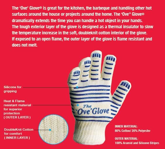 The Ove Glove - Superior Heat & Flame Hand Protection - Pack of 1 Oven Mitt