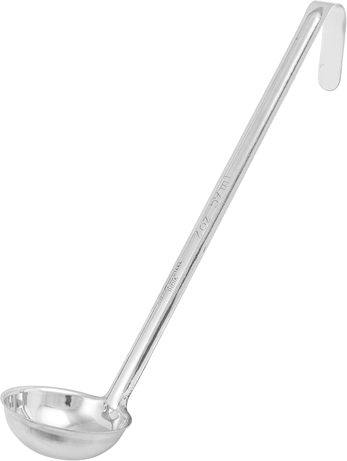 Winco One Piece Stainless Steel Ladle, 2 Ounce, 10.25"