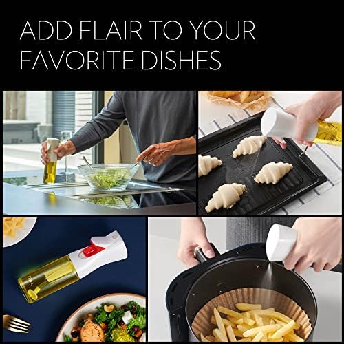 OLIVIA Signature The Original Advanced Oil Sprayer for Cooking, Salads, BBQs and More, Continuous Spray with Portion Control, Trusted by Chefs. Patented Technology. (Glass Bottle) (Golden Leaves)