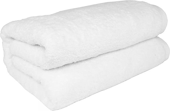 Classic Turkish Towels CTT - Premium Turkish Jumbo Bath Sheet, 100% Turkish Cotton, Absorbent & Ultra Comfy Bath Towel Sheets for Hotel & Spa | 40"x80" (White)