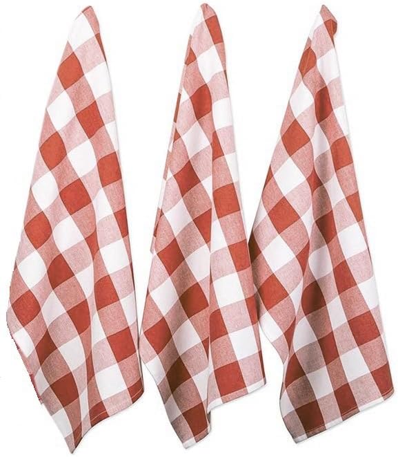 Urban Villa Cloth Napkins Set of 12 20x20 Inches 100% Cotton Napkins Cloth Washable Durable Reusable Absorbent Table Dinner Napkins Cloth for Hotel Lunch Restaurant Weddings Parties -Rust White