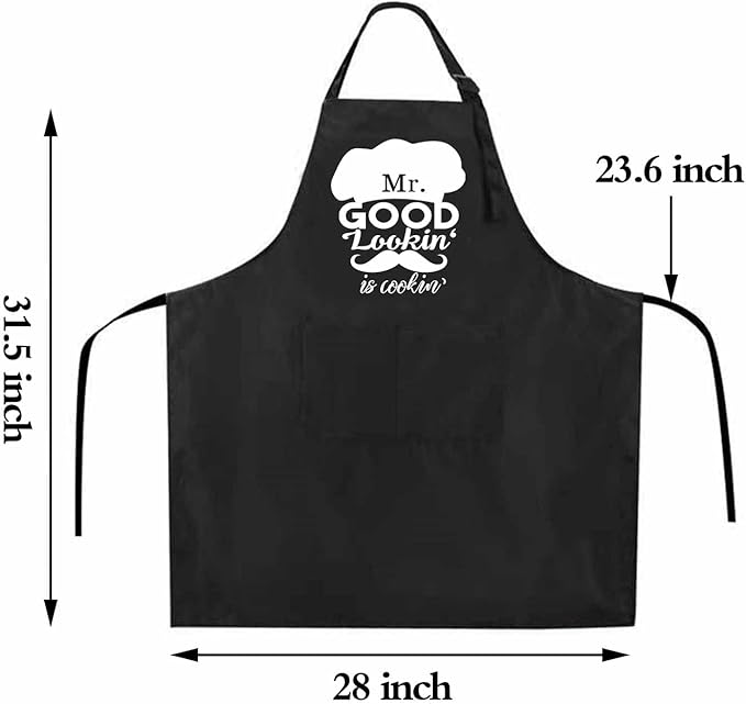 Funny apron for men Adjustable Waterproof with Pockets for Cooking Baking BBQ Gift Apron for Day, Birthday Gifts