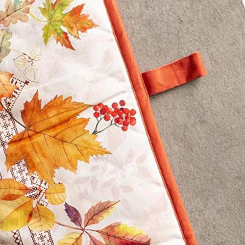 Maison d' Hermine Double Oven Mitt (7" x 35") 100% Cotton Heat Resistant BBQ Cooking Gloves with Loop for Thanksgiving Christmas Decorations Baking Cooking Barbeque Handling Hot Pan (Amarante)