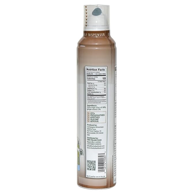 Mantova Spray Ginger Extra Virgin Olive Oil, 8 Ounce