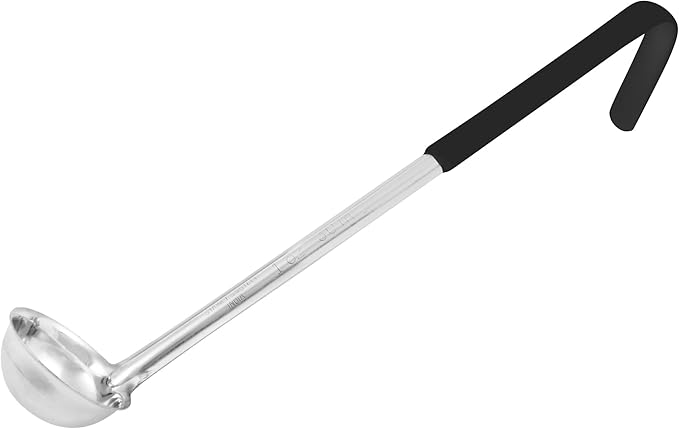 Winco Prime One Piece Stainless Steel Ladle, NSF Listed, 6 Ounce, 14.5", Red Tail
