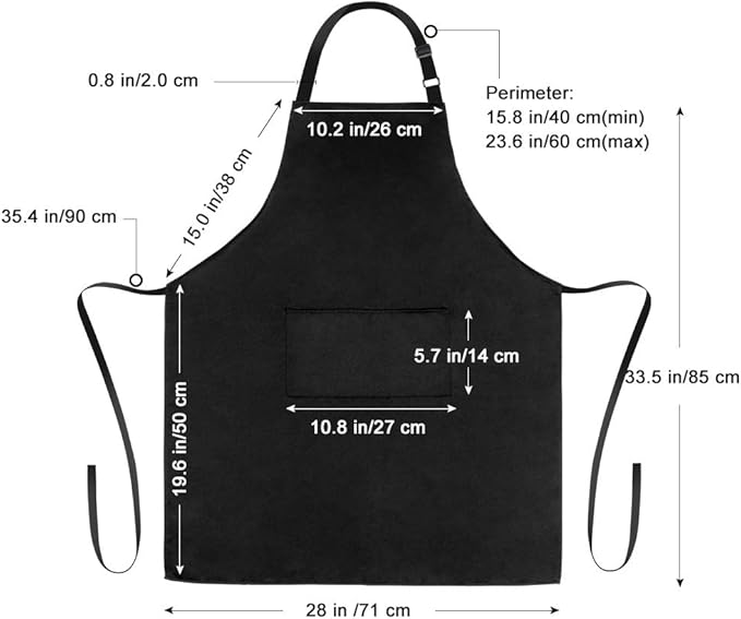 Jubatus 12 Pack Bib Aprons with 2 Pockets Cooking Chef Kitchen Apron for Women Men, Black