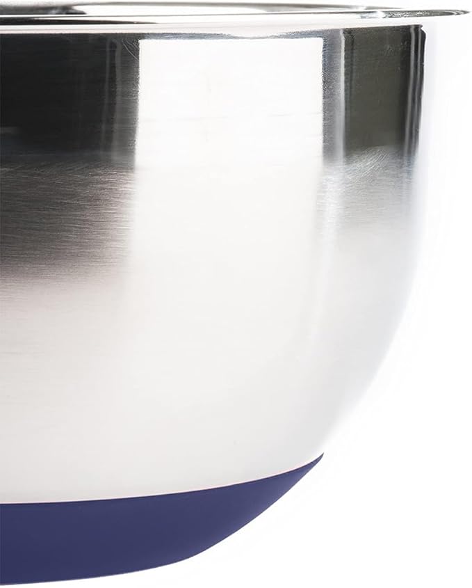 Stainless Steel Mixing Bowls with Lids and Non Slip Bases (Set of 5, Blue)