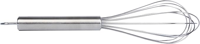 Restaurantware 9 in Stainless Steel Wire Whisk - German Standard Kitchen Balloon Whisk with Ergonomic Handle, Dishwasher Safe - Durable French Whisk for Cooking, Mixing Thick Batter and Sauce