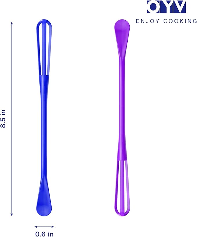 OYV Colorful Mini Whisk, Mini Spoon, Multifunctional Small Whisks for Cooking, Tiny Whisk 7 Pieces, Mini Small Wisk, for Blending, Whisking, Beating Ingredients, Mixing Sauces