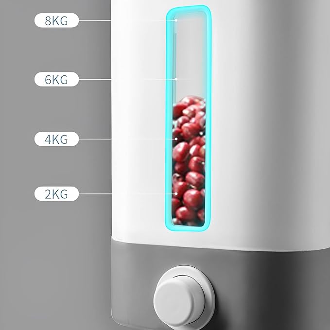 Sooyee 22 Lbs Rice Dispenser with Measuring Cup,Large Food Storage Containers for Rice, Corn,Soybean & Oatmeal,Airtight, Moisture Proof