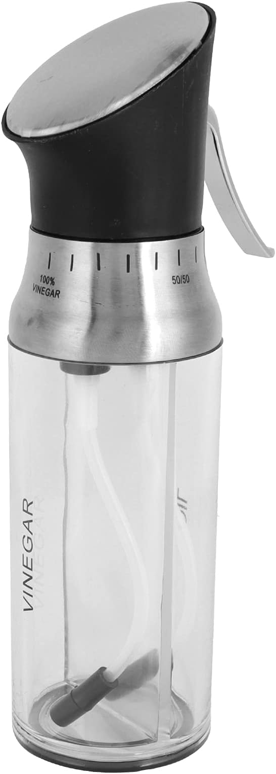 Oil Sprayer Bottle, Press Type Oil, Transparent Dual Chamber Seasoning Bottle with Ergonomic Handle, Leakproof Vinegar Sprayer for Cooking, Gadget