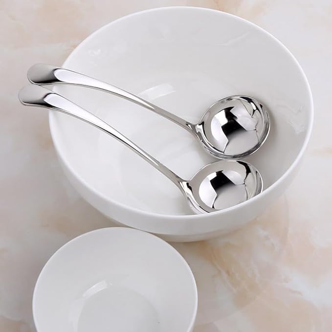 Small ladle,Gravy Ladle,Soup Sauce 18/10 Stainless Steel 7.9‘’ Ladle (2 Pack,Silver).