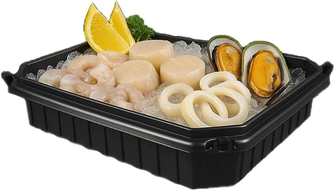 Ultra-Cold Freezer Containers (-30°C/-22°F), Frozen Meal Prep Storage with Lids, Microwave & Freezer-Safe, Perfect for Frozen Meat, Seafood and Hot Meals, 12" x 10" x 2.3", 10 Packs