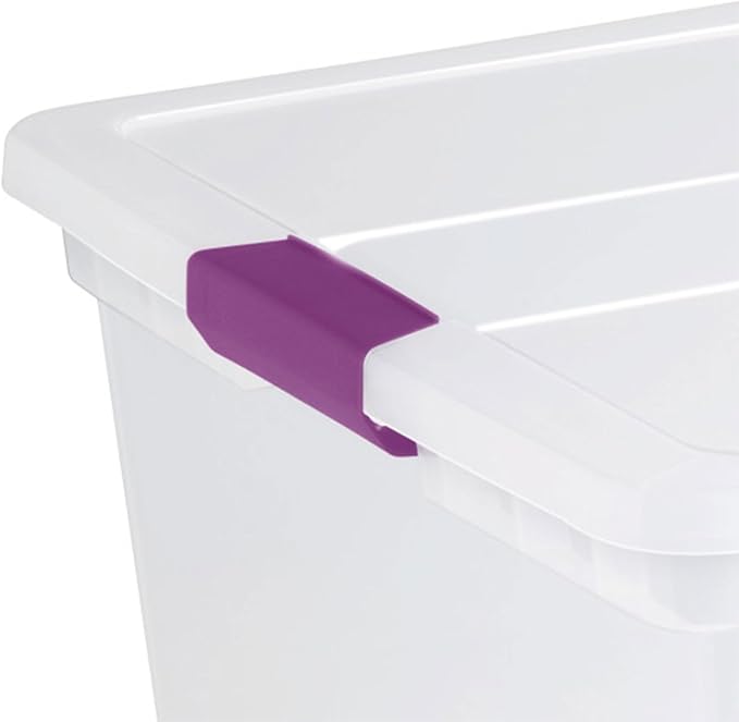 Sterilite 16-Pack 110 Quart ClearView Latch Box, Stackable Organizer Bins with Latching Lids - Clear Plastic Organization Containers for Closet, Bedroom, Shelving Units and Everyday Home Storage