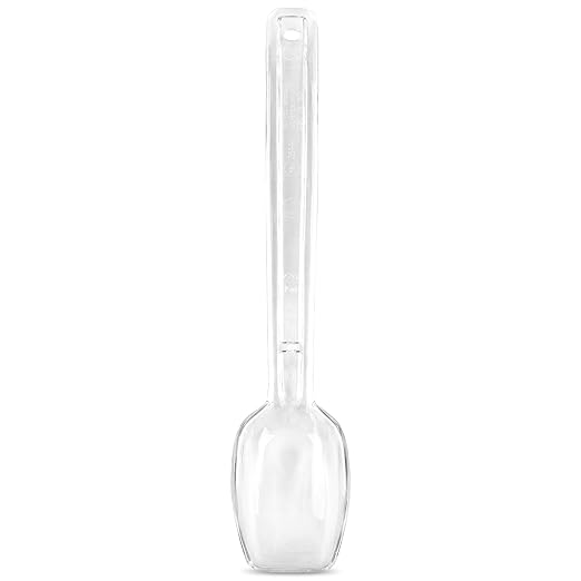 Carlisle FoodService Products Plastic Solid Spoon, 9 Inches, Clear, (Pack of 12)
