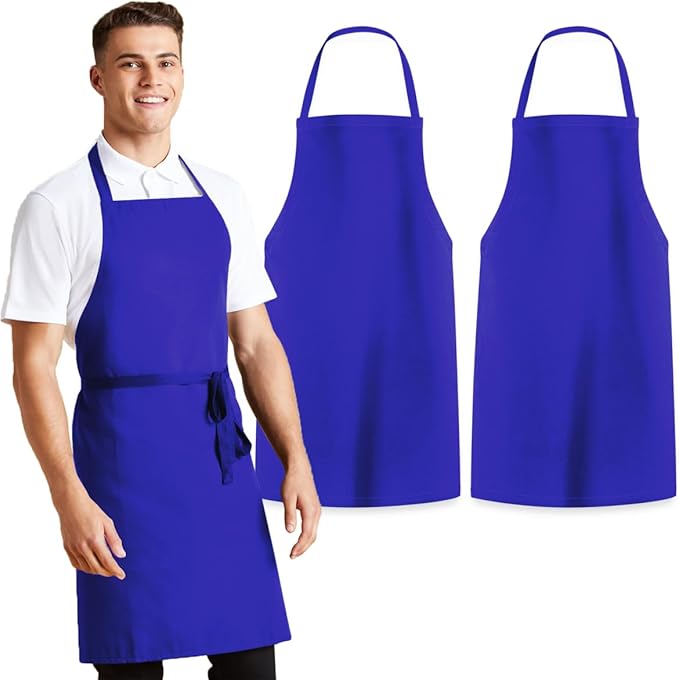 Avalon Kitchen Aprons for Men - 100% Polyester Chef Apron Women with Extra Long Ties - Cooking Aprons for Women & Mens Apron