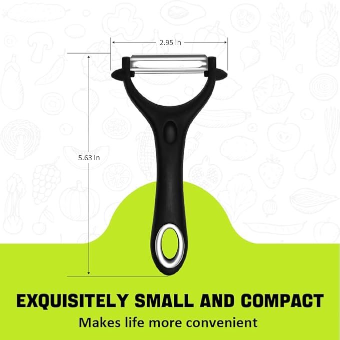 10 Pack Vegetable Potato Peeler for Kitchen,Ergonomic Soft-Touch Handle-Black (Black, 10 Pack)