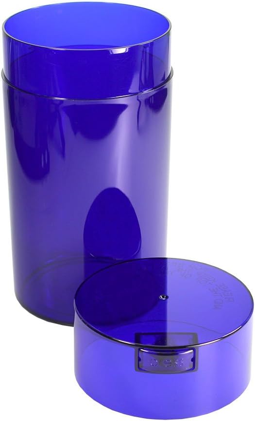 Tightvac - 3oz to 12 Ounce - Patented Airtight Container | Multi-use Vacuum Container Works as Smell Proof Containers for Herbs and Dry Goods. Blue Tint