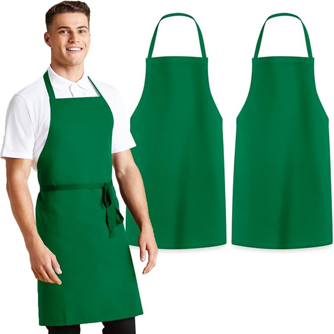 Avalon Kitchen Aprons for Men - 100% Polyester Chef Apron Women with Extra Long Ties - Cooking Aprons for Women & Mens Apron