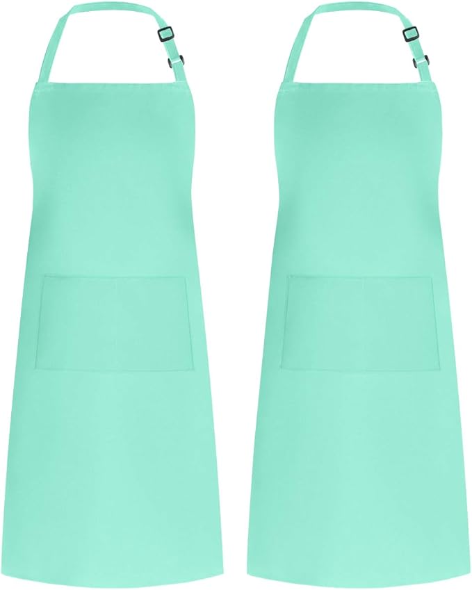 Syntus Apron for Men Women, Adjustable Cooking Kitchen Chef Aprons with 2 Pockets, Cotton/Polycotton/Polyester