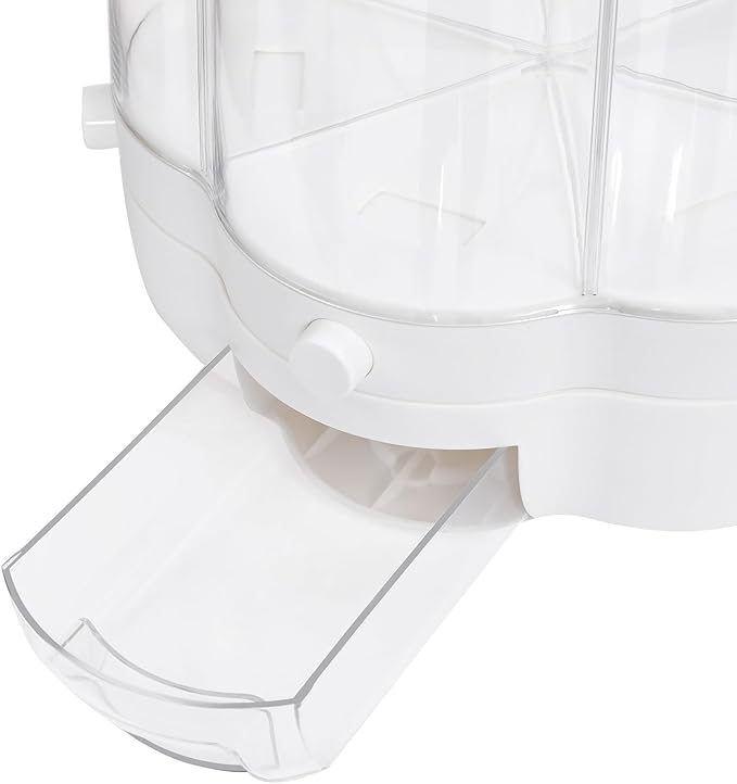 360° Rotating Grain Dispenser with 6 Grids, 27lbs Large Capacity Grain Dispenser Rotating Kitchen Storage Containers With Sealed Lid for Cereals, Oatmeal and Candy