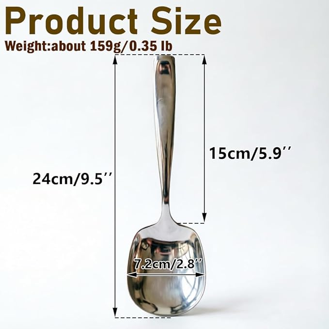 Large Serving Spoons Set of 2 – Heavy Duty 316L Stainless Steel Serving Spoon for Buffet – Dishwasher Safe, 9.5 Inch