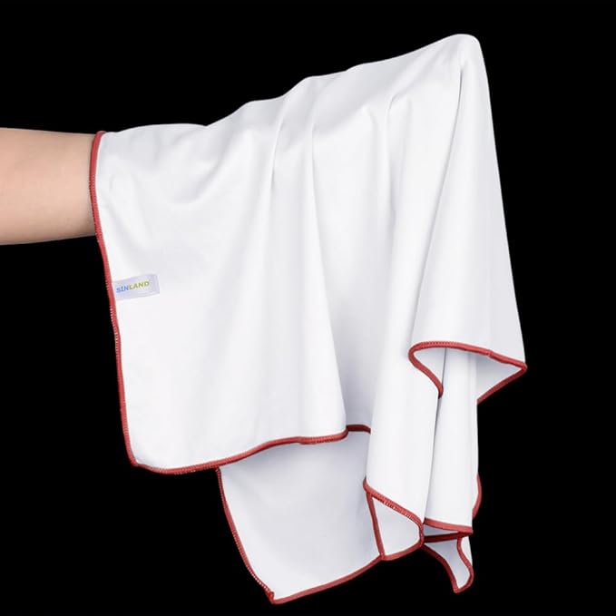 SINLAND Microfiber Glass Polishing Cloths Large Size Thick Lintless Drying Towels for Wine Glasses Stemware Dishes Stainless Appliances 20 Inch X 25 Inch Pack of 2 White