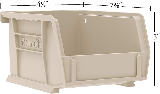 Akro-Mils 30220 AkroBins Plastic Storage Bins, Space-Saving Stackable Bins for Garage, Pantry, Craft Organization, 7" x 4" x 3", Clear, 24-Pack