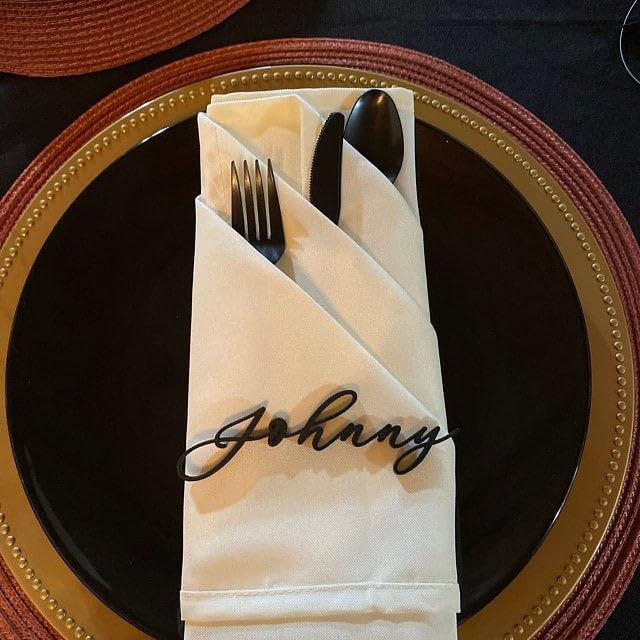 Your Chair Covers Cloth Polyester Napkins, 20 x 20 Inch, Washable Dinner Fabric Linen Napkins with Hemmed Edges for Restaurant, Wedding and Holiday Pack of 10 (Ivory)