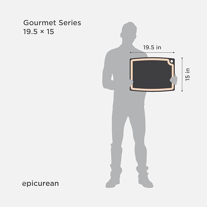 Epicurean Gourmet Series Cutting Board with Juice Groove, 19.5-Inch by 15-Inch, Slate/Natural
