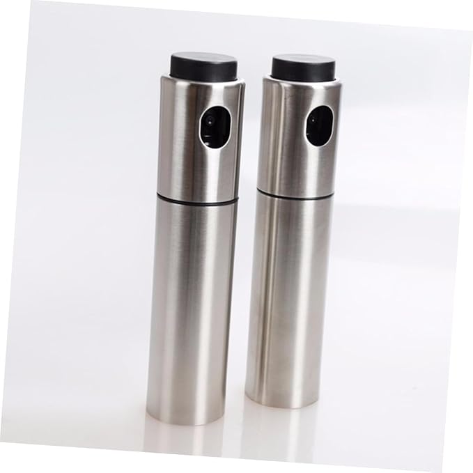 PRETYZOOM 2PCS Stainless Steel Spray Bottle Set Fine Mist Oil and Vinegar Sprayer Food-Grade Pump for Cooking and Grilling for Kitchen Use