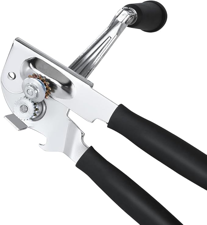 Manual Can Opener,Easy-Grip Hand Crank Can Opener for Seniors & Arthritis - Ergonomic Manual Opener, Heavy Duty for Large Cans, Safe & Comfortable Use at Home or Restaurant
