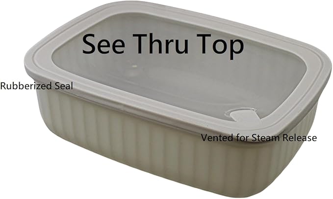 Set of 4 BPA Free Food Storage Containers with Vented Lids Assorted Sizes, Microwave & Freezer Safe, Leftovers, Meal Prep, Fridge Organization Dry Grains Storage by Dependable Industries Inc. (Ivory)