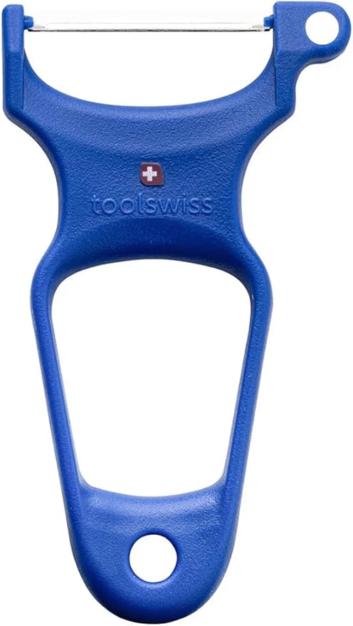 Clasinox Stainless Steel Vegetable Peeler - Swiss Made, Smooth Easy Peel - Smooth Fruit and Vegetable Peel | Extra-Sharp Blade (TS3374), Blue
